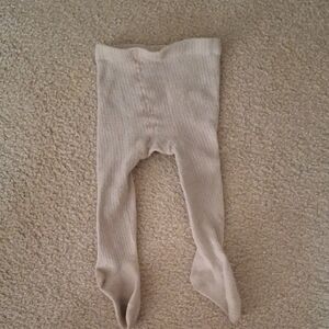 Kids Ribbed One Piece Tights - Cream